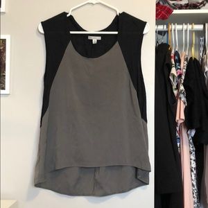  Grey and Black Hi-Low Top